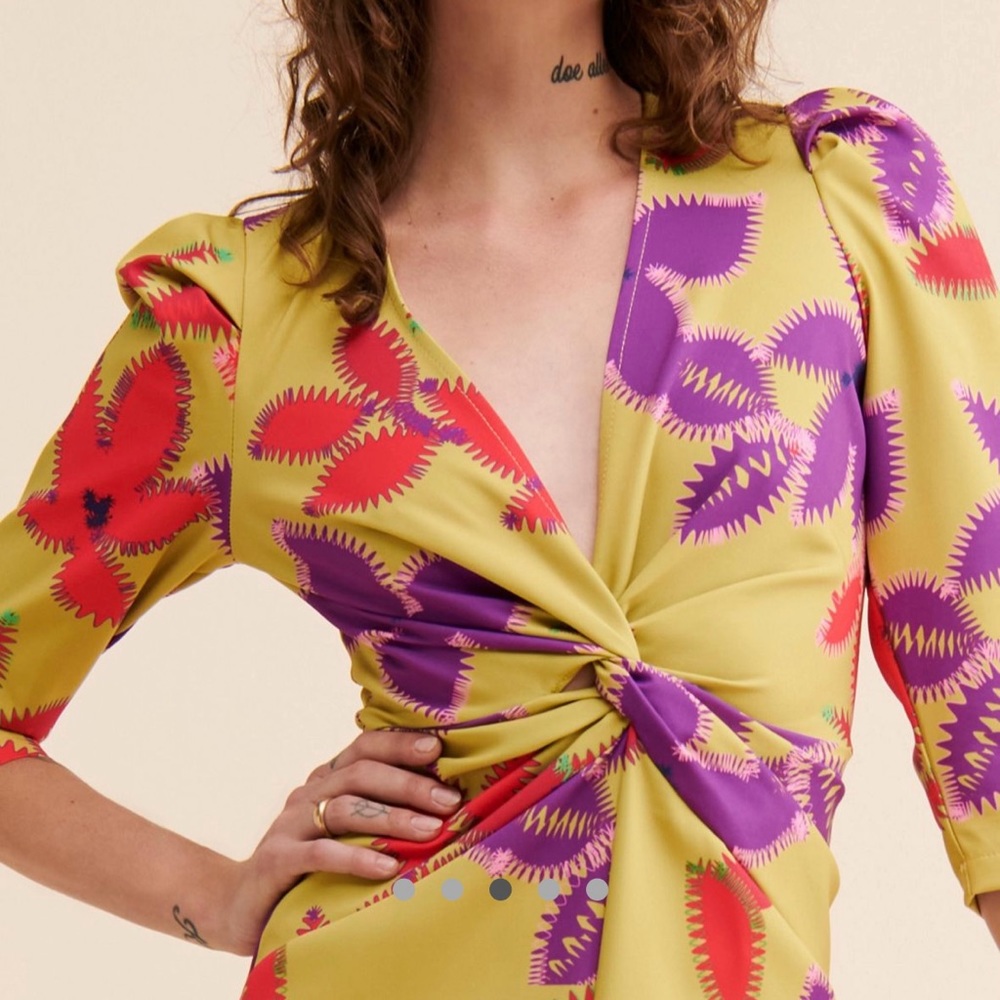 Free People BNWT Laagam Lea midi dress size Large - Picture 4 of 16